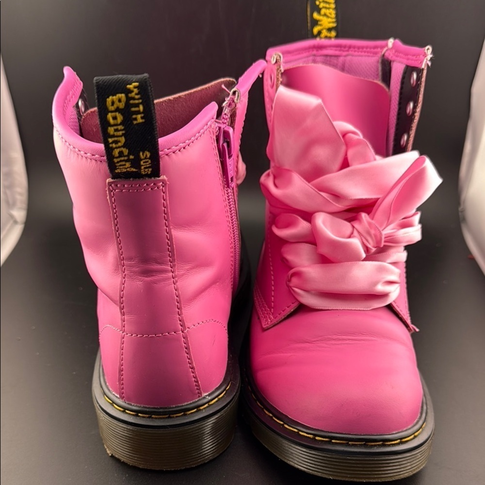 Dr. Marten’s Pink UNISEX Boots with Satin Laces - Picture 2 of 4